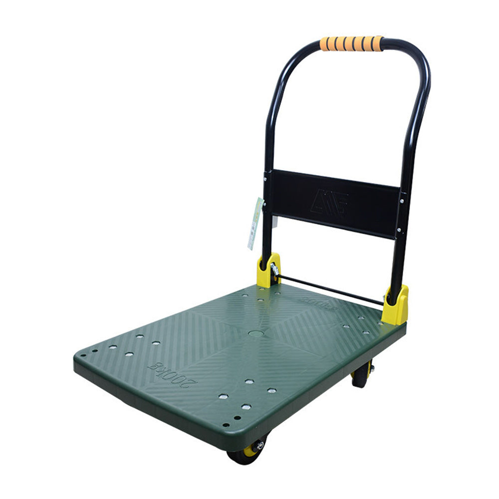 440 lbs. Capacity Portable Platform Hand Truck Collapsible Dolly Push Hand Cart for Loading and Storage in Green