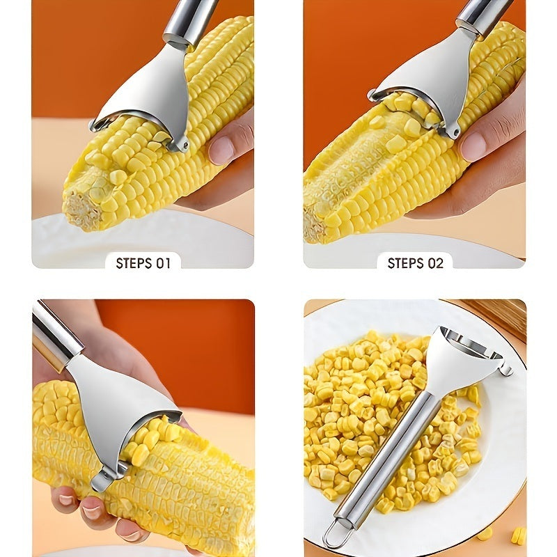 1pc Stainless Steel Corn Planer; Corn Peeler; Cob Remover Tool