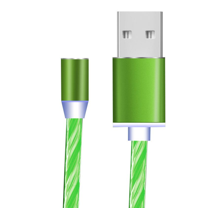 Compatible with Apple; Flowing Ligh Magnetic Streamer Data Line Cable for Iphone Android Typec