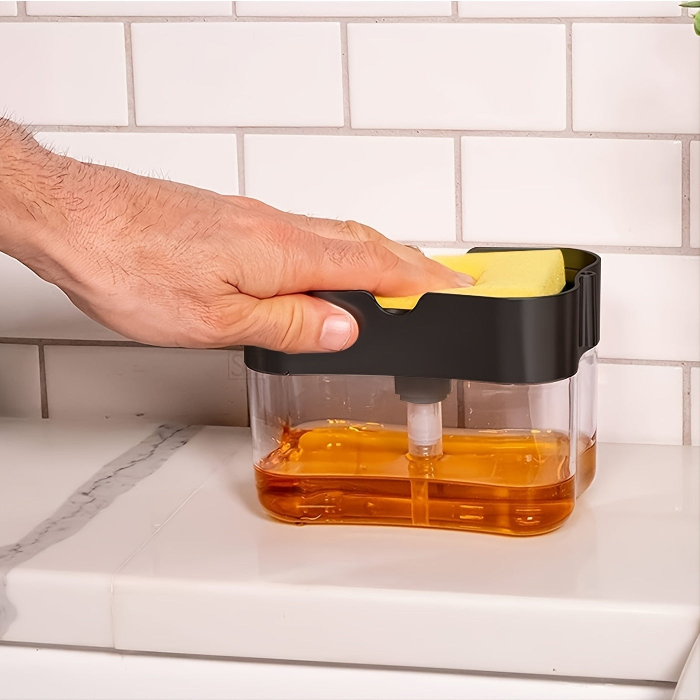 1pc Dish Soap Dispenser And Sponge Holder