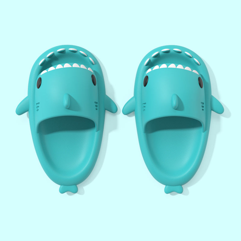 Summer Shark Slippers Indoor Outdoor Slippers Slides Thick Soled Anti-skid Solid Color Cool Funny Slippers Women Men Shoes New