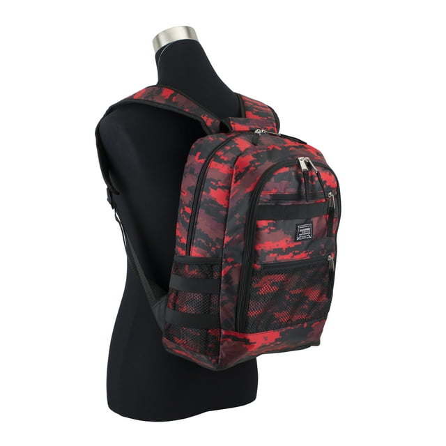 Eastsport Unisex 3-Piece Combo Backpack with Lunch Box and Pouch, Red Camoflauge