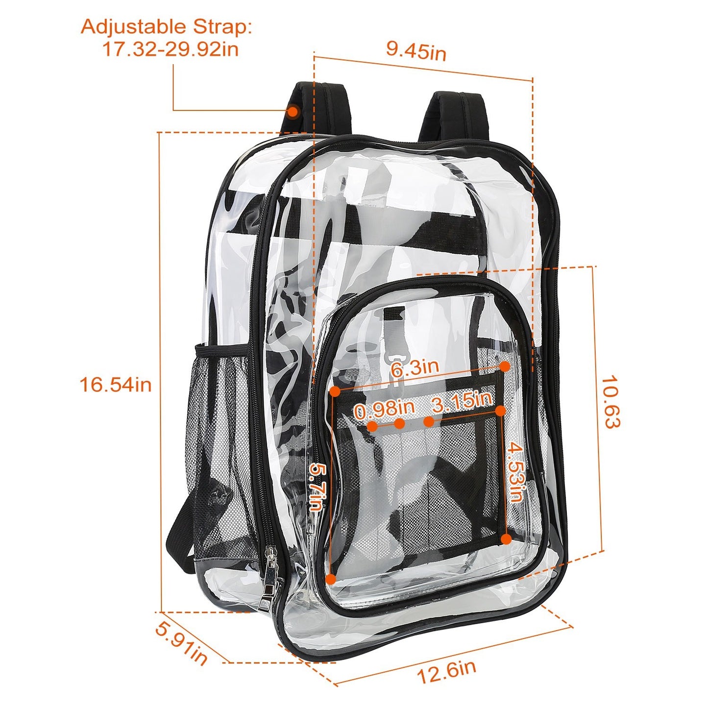 Clear Backpack Heavy Duty Transparent Book Bag