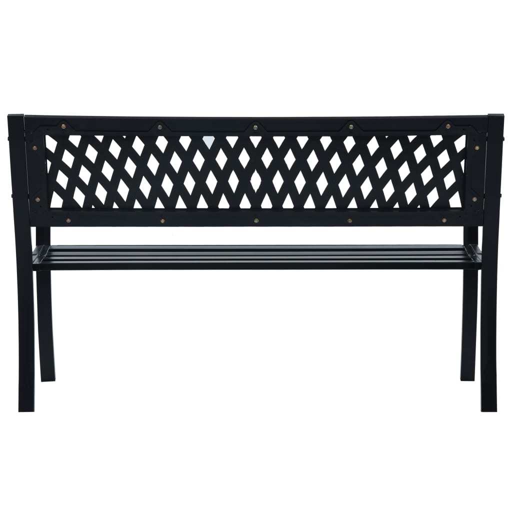 Patio Bench 49.2" Black Steel