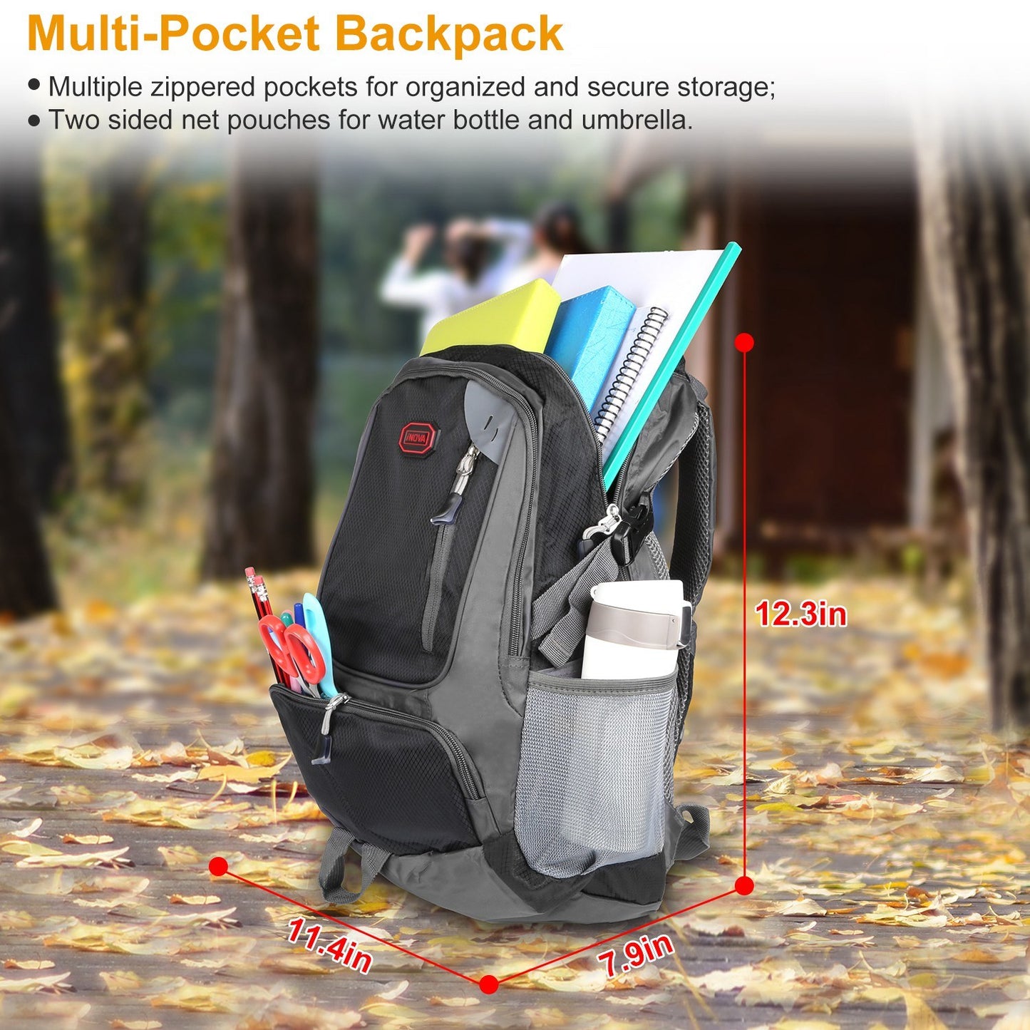 Unisex School Backpack Casual Travel Shoulder Bag W/ Adjustable Straps