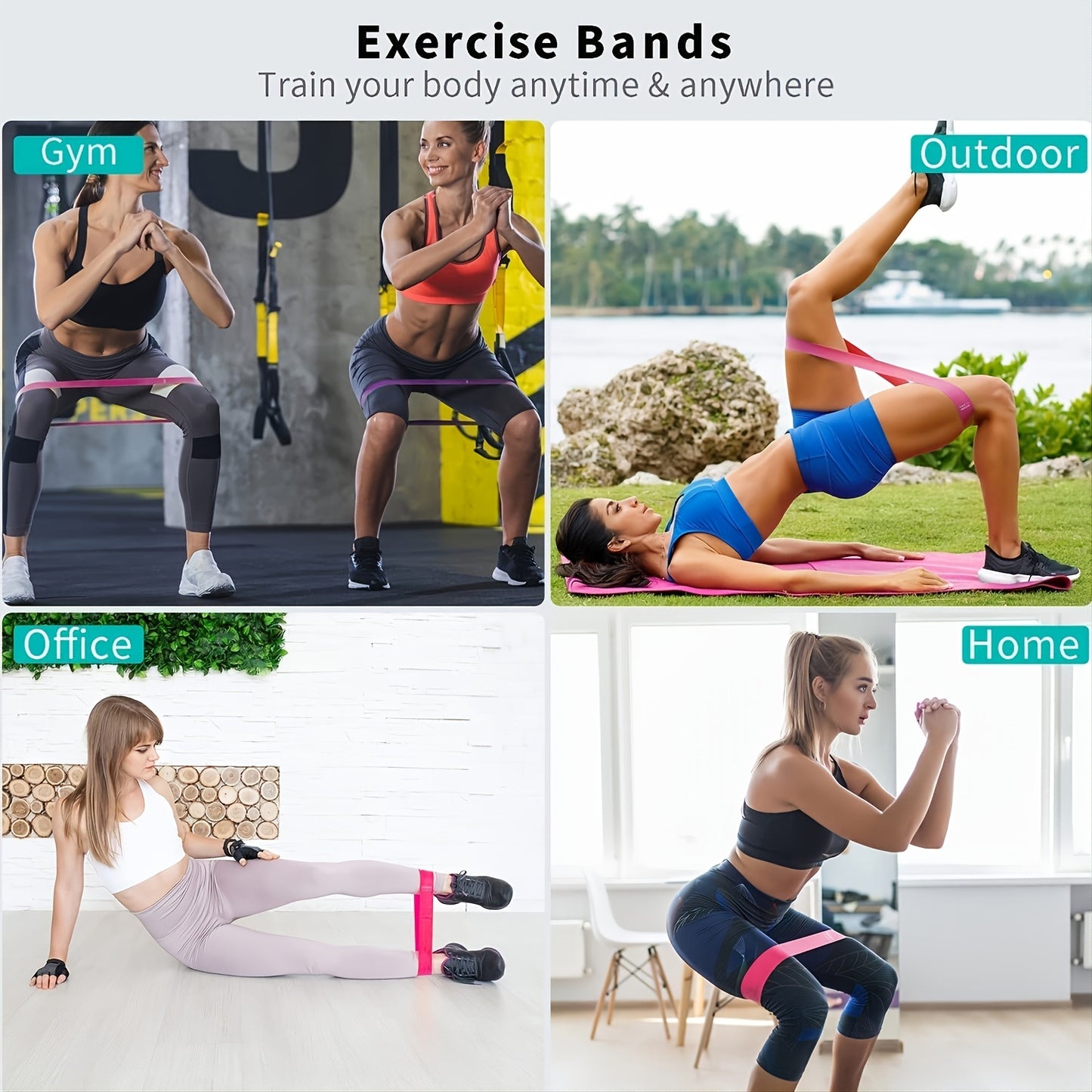 5pcs/set Different Stretch Band; Resistance Tape For Exercise Workout Fitness