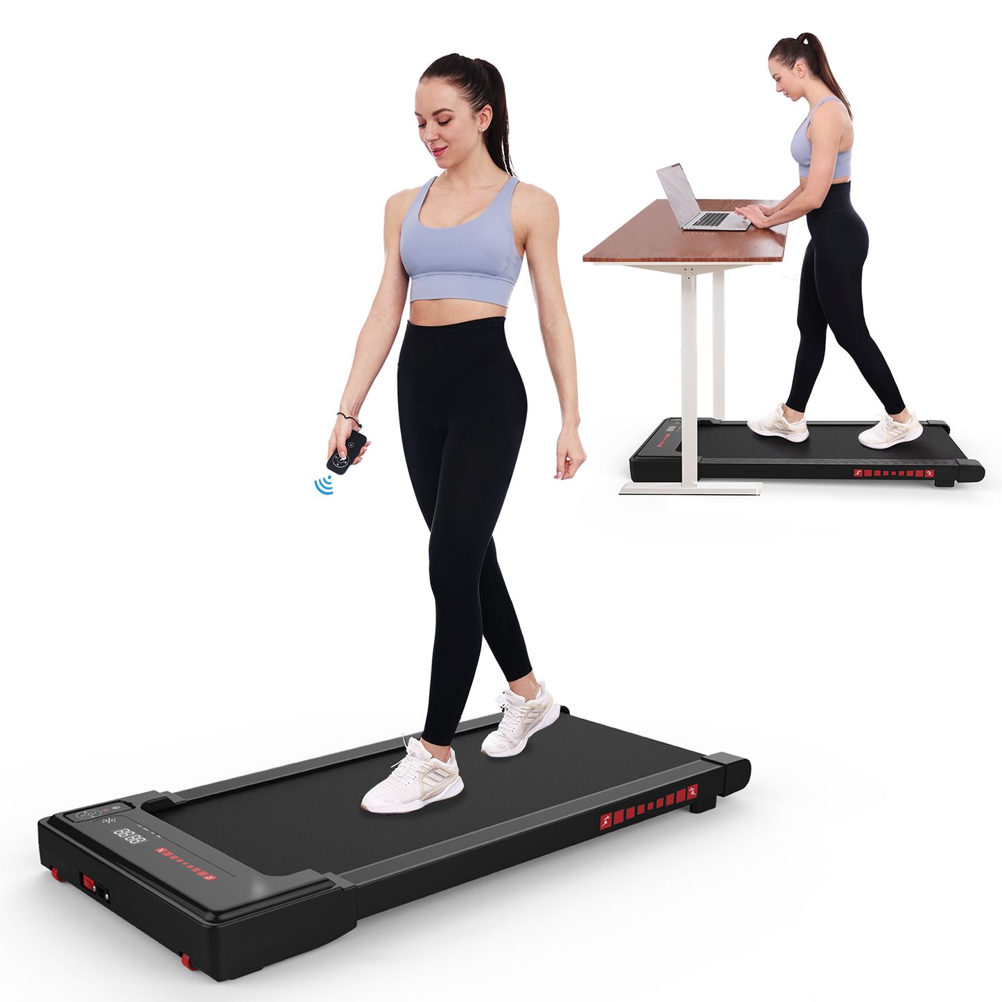 Walking Pad Treadmill Under Desk,Portable Mini Treadmill 265 lbs Capacity- LED Display