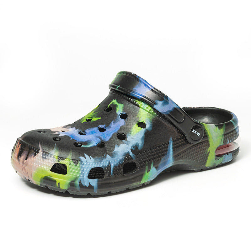 Men's Clogs; Men's hole shoes; cool color patterns; beach men's sandals