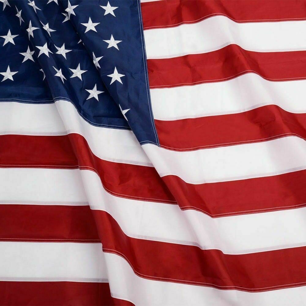 American Flag 10x15 ft 8x12 ft 6x10 ft 5x8 ft 4x6 ft 3x5 ft  2x3 ft Outdoor Heavy Duty Embroidered Stars USA Flag Sewn Stripes Fade Resistance Brass Grommets All Weather UV Active