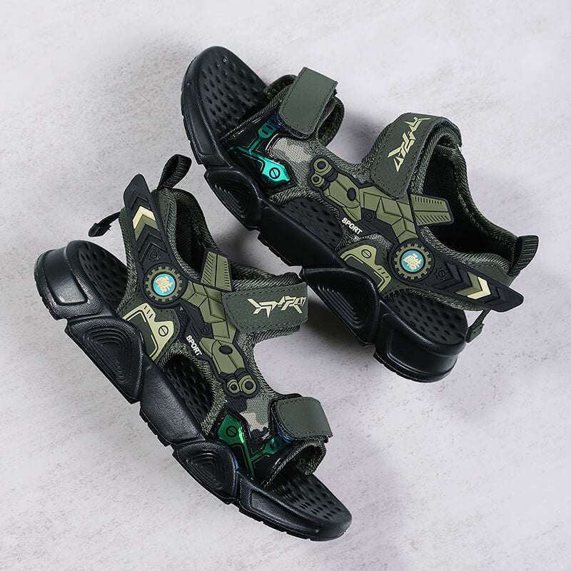 2022 Summer Kids Camouflage Sandals Boys Beach Shoes Mecha Design Baby Boy Sport Sandal Children's Shoe Outdoor Walk & Running