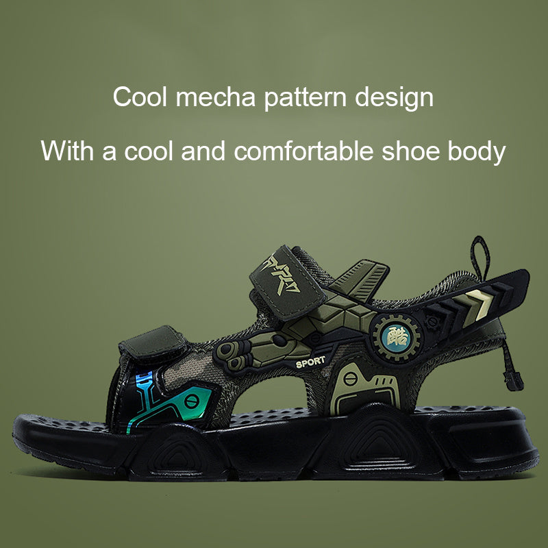 2022 Summer Kids Camouflage Sandals Boys Beach Shoes Mecha Design Baby Boy Sport Sandal Children's Shoe Outdoor Walk & Running