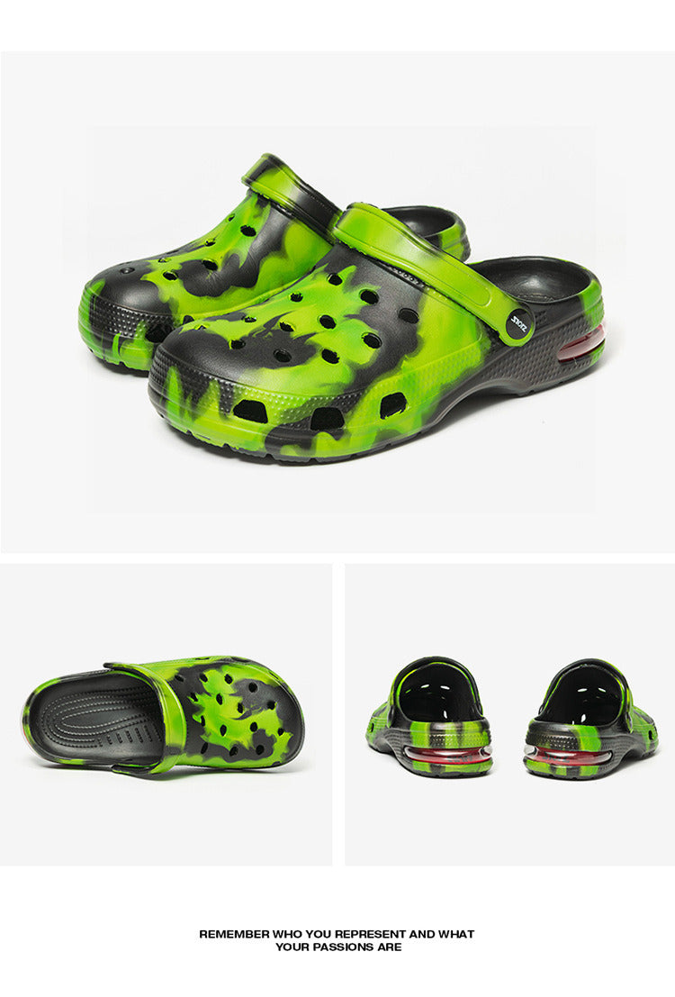 Men's Clogs; Men's hole shoes; cool color patterns; beach men's sandals