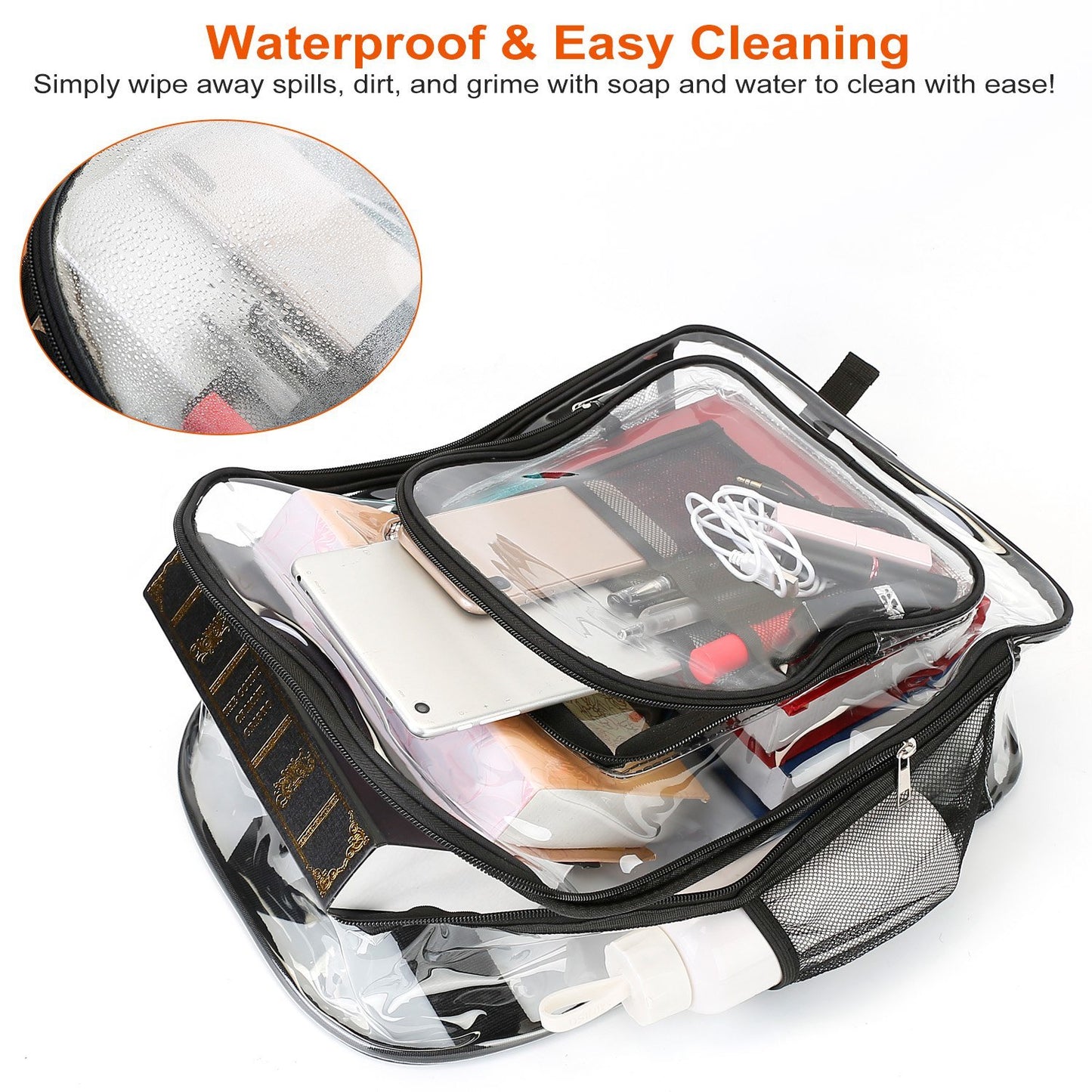 Clear Backpack Heavy Duty Transparent Book Bag