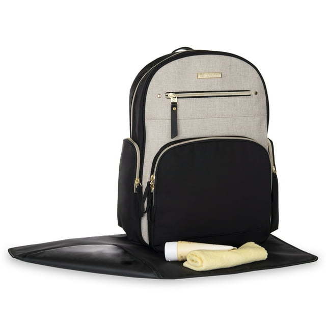 Fisher Price Black and Gold Backpack Diaper Bag