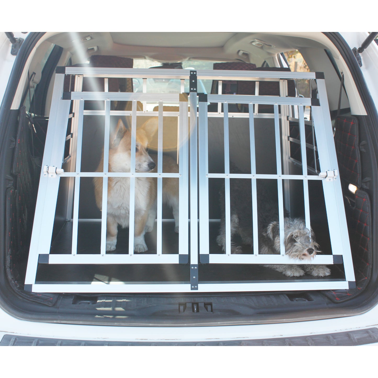 Double Doors Pet Car Transport Cage