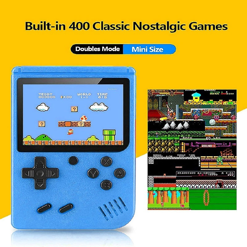 Retro Handheld Game Console; Portable Video Game Console For Children With 400 Classical FC Games 3.0-Inch Screen 1020mAh Rechargeable Battery Support For TV Connection And Two Players