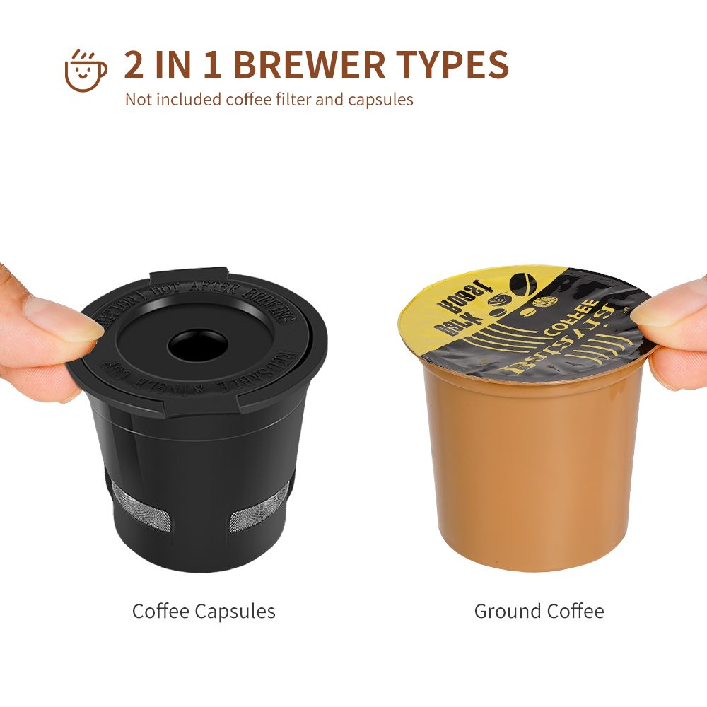 CHULUX Single Serve Coffee Maker KCUP Pod Coffee Brewer, Single Cup Coffee Machine Mini 3 in 1 for K CUP Ground Coffee Tea Filter, One Cup Coffee Maker Fit Travel Mug