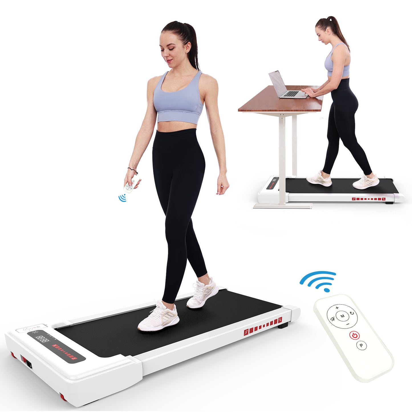 Walking Pad Treadmill Under Desk,Portable Mini Treadmill 265 lbs Capacity- LED Display