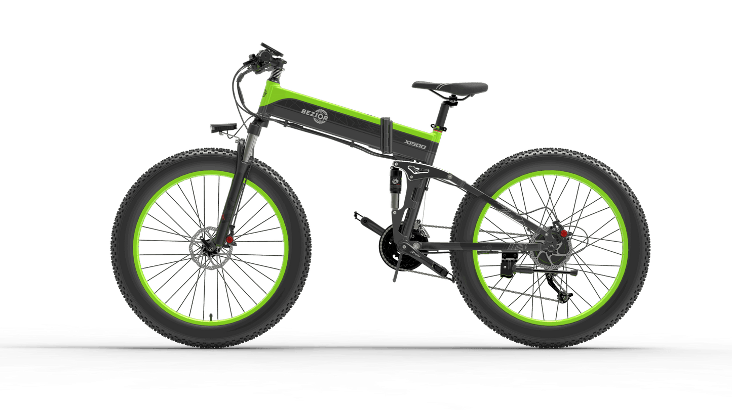 Full Suspension 1500W Motor 48V 26inch Wheel Foldable Electric Bike