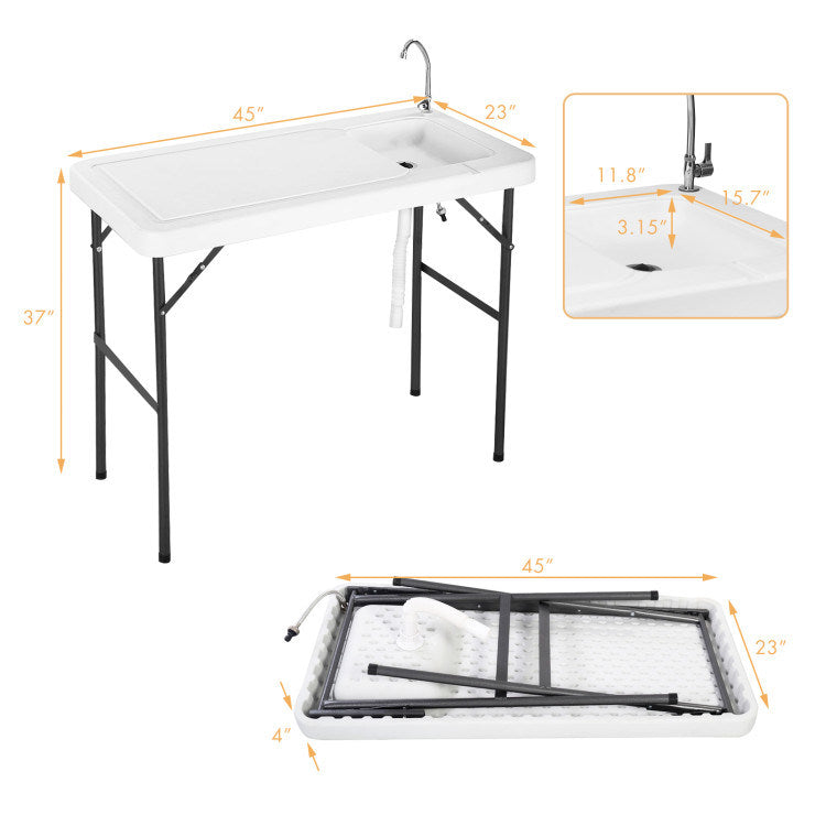 Folding Portable Fish Cleaning Cutting Table