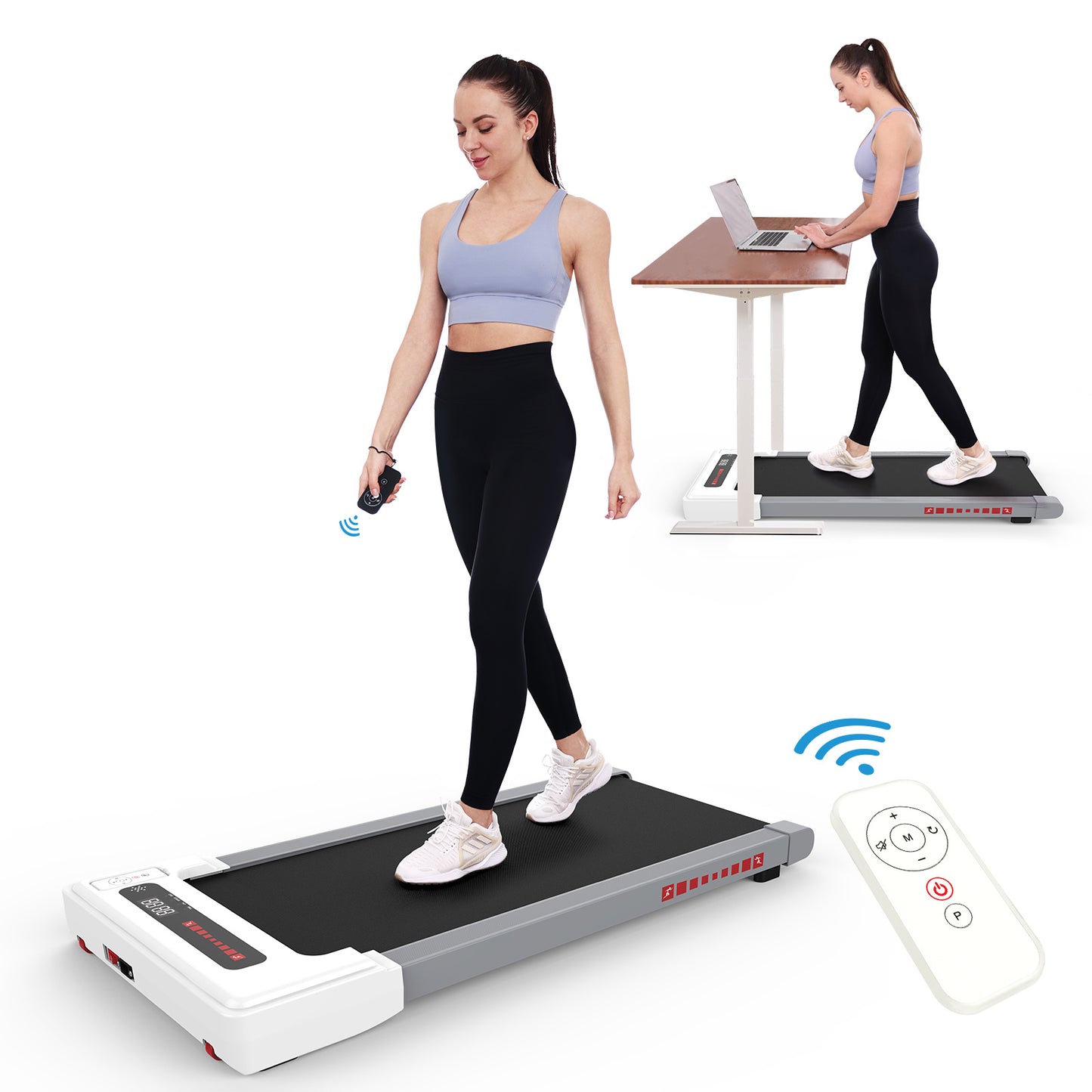 Walking Pad Treadmill Under Desk,Portable Mini Treadmill 265 lbs Capacity- LED Display