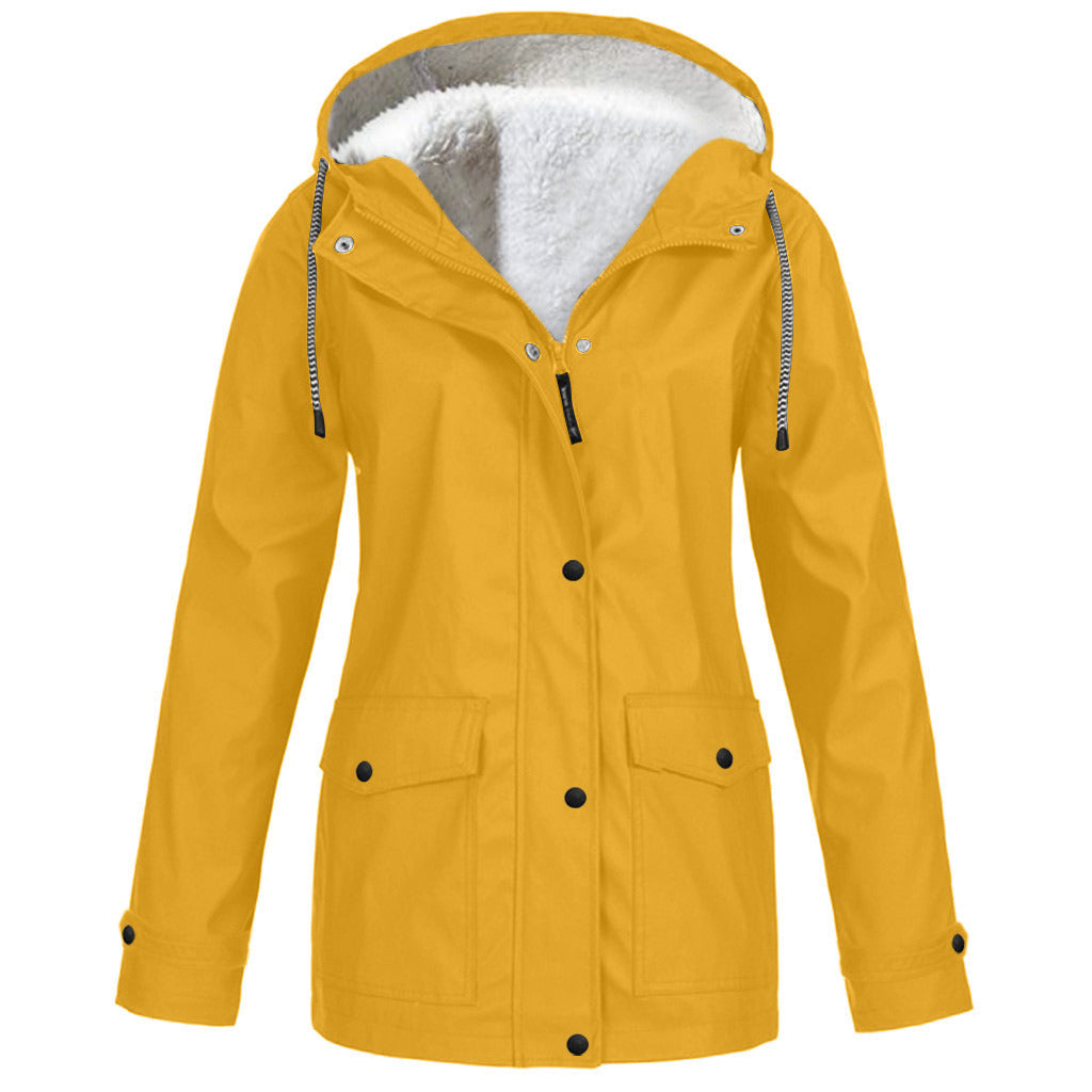 Fall/Winter Women's Hot Sale Plus Fleece Jacket Outdoor Mountaineering Suit Hooded Coat Jacket