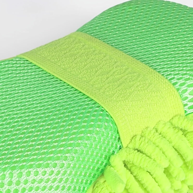 1pc Car Wash Mitt Chenille Microfiber Wash Sponge Scratch Free; Ultra Absorbent Microfiber Waffle Drying Towel For Car Detailing; Green; 9.05in*5.11in*2.75in