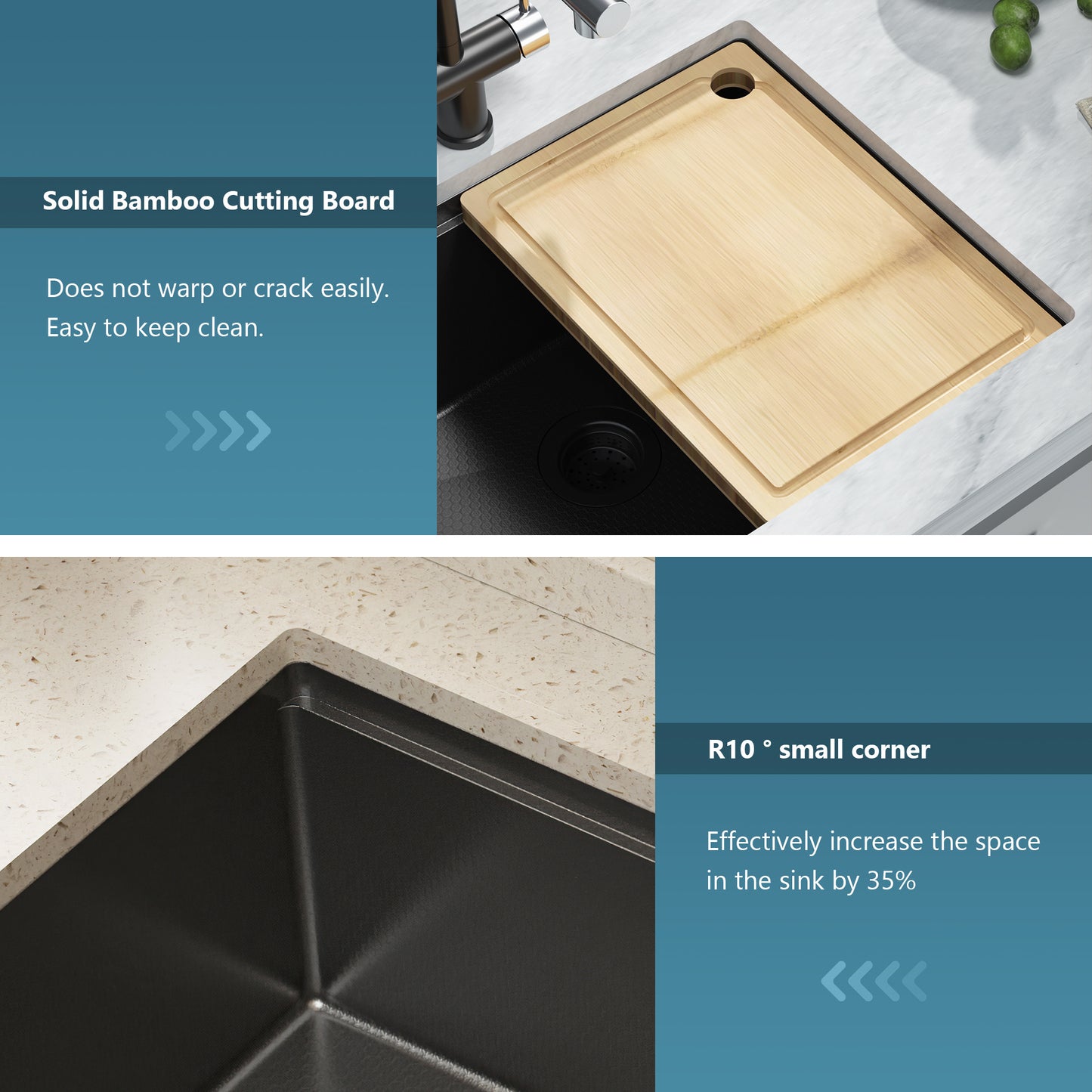 Honeycomb Pattern Nano Coated Workstation Sink