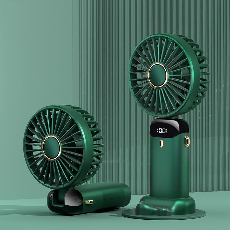 Portable Fan; Handheld Fan Personal Mini Fan 4200mAh Rechargeable With 5 Speeds; Battery Operated Mini Fan With LED Display; 11-21Hs Desk Fan Working Time For Office Bedroom Outdoor Travel Camping