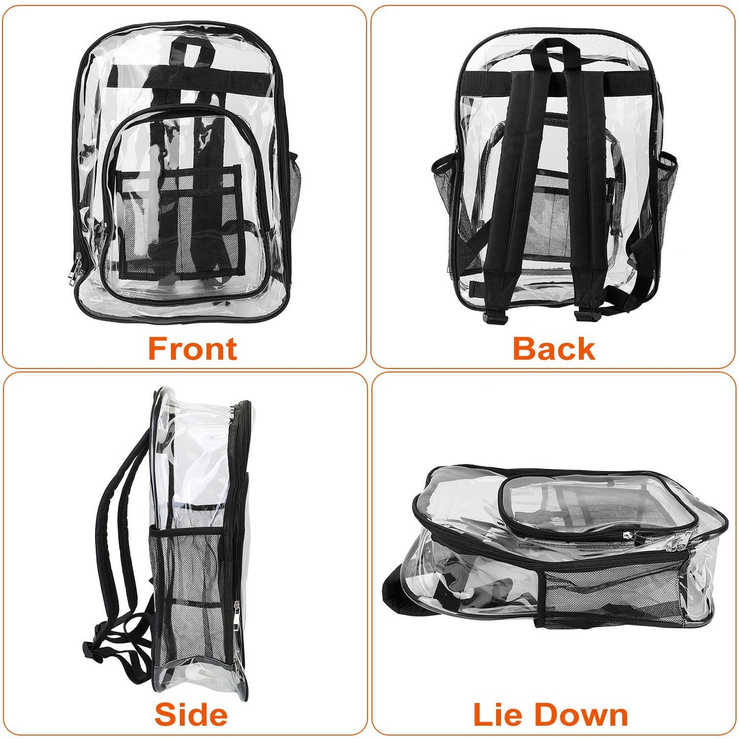 Clear Backpack Heavy Duty Transparent Book Bag