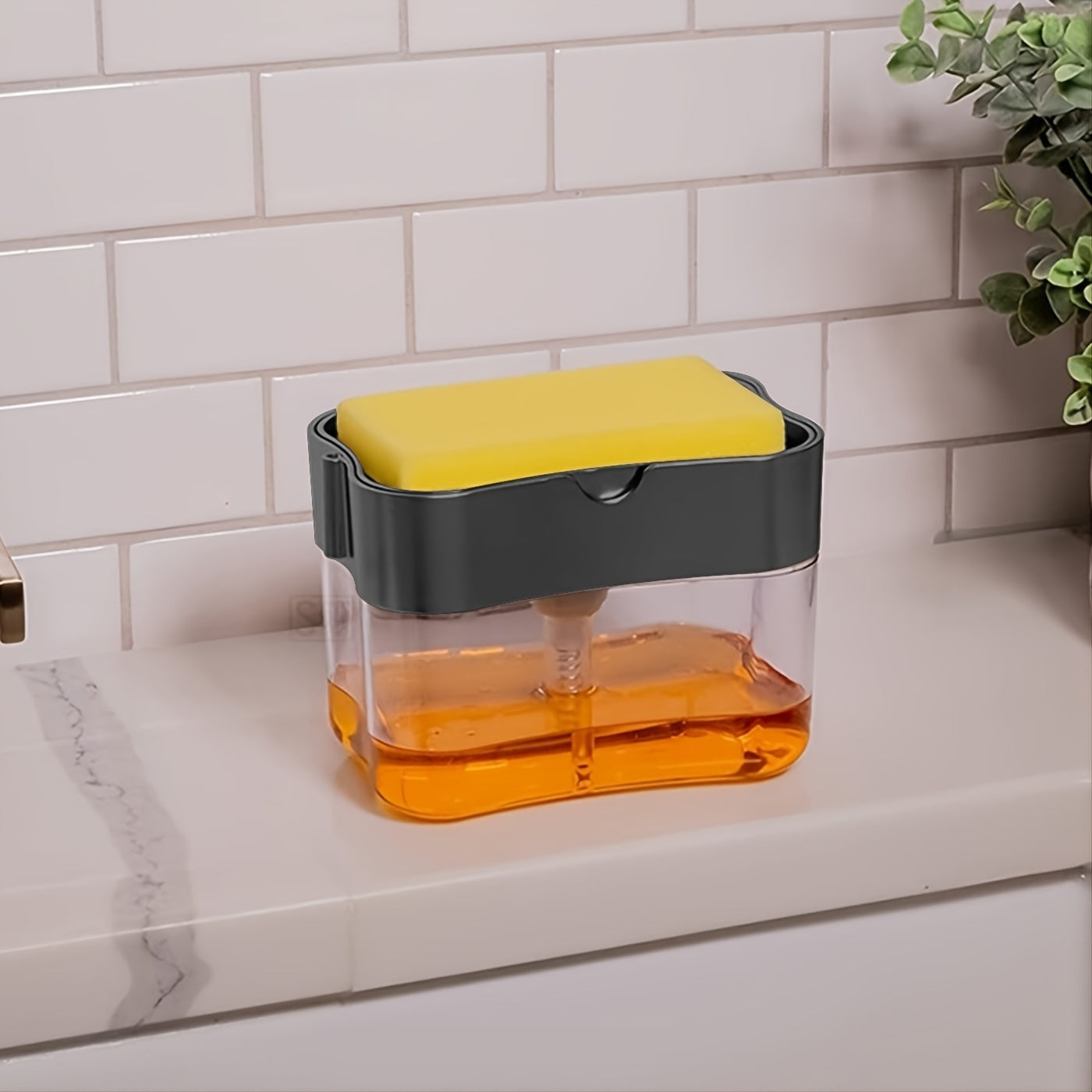 1pc Dish Soap Dispenser And Sponge Holder