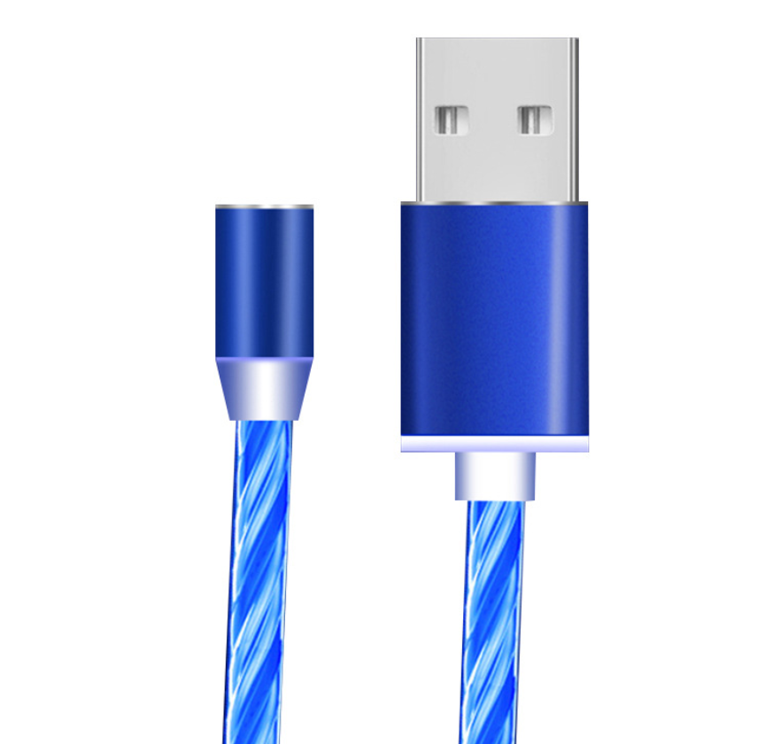 Compatible with Apple; Flowing Ligh Magnetic Streamer Data Line Cable for Iphone Android Typec