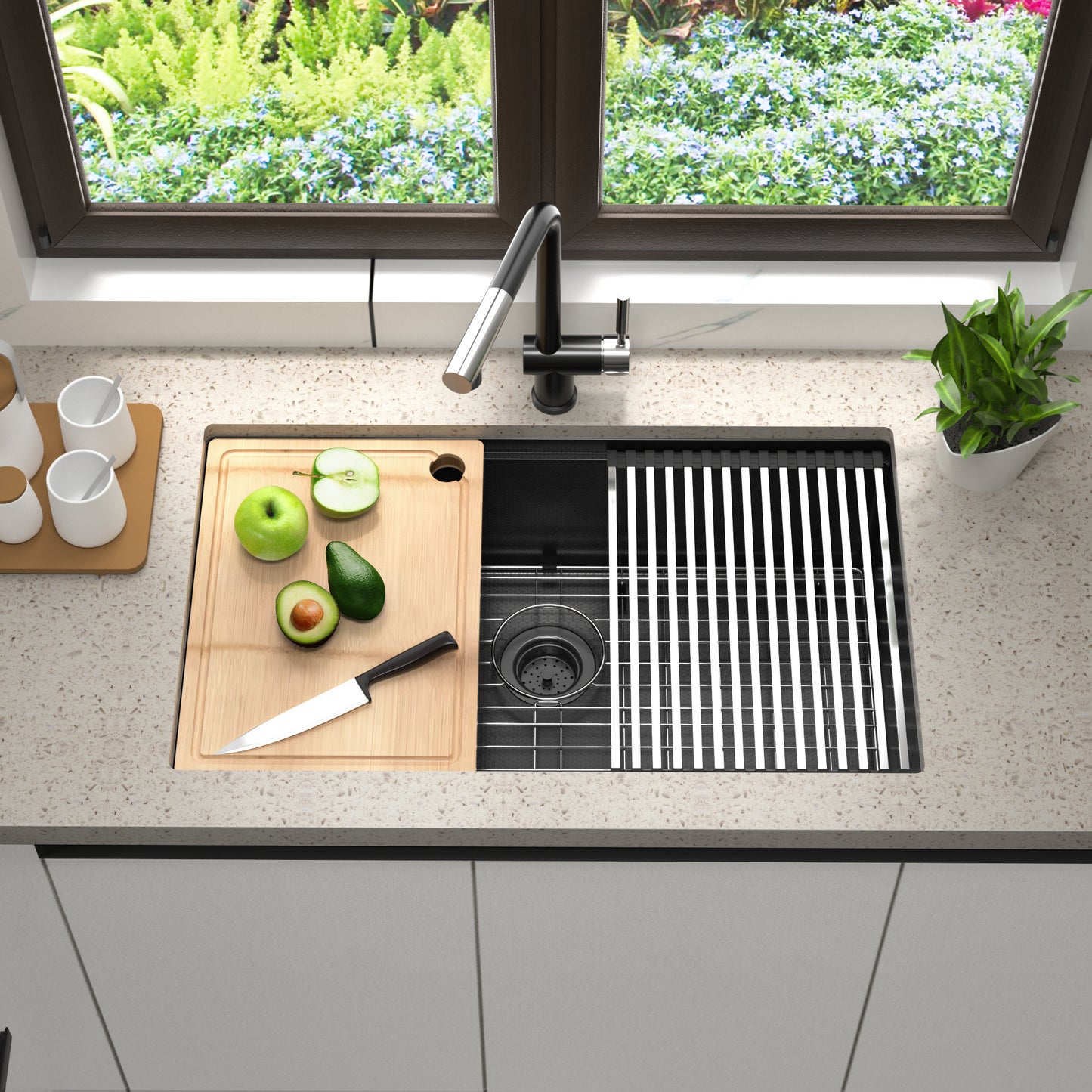 Honeycomb Pattern Nano Coated Workstation Sink