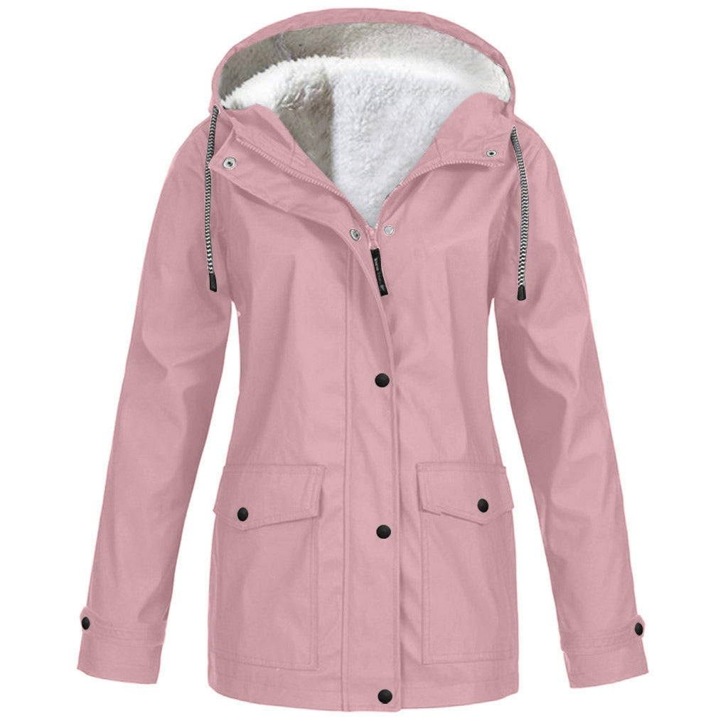 Fall/Winter Women's Hot Sale Plus Fleece Jacket Outdoor Mountaineering Suit Hooded Coat Jacket