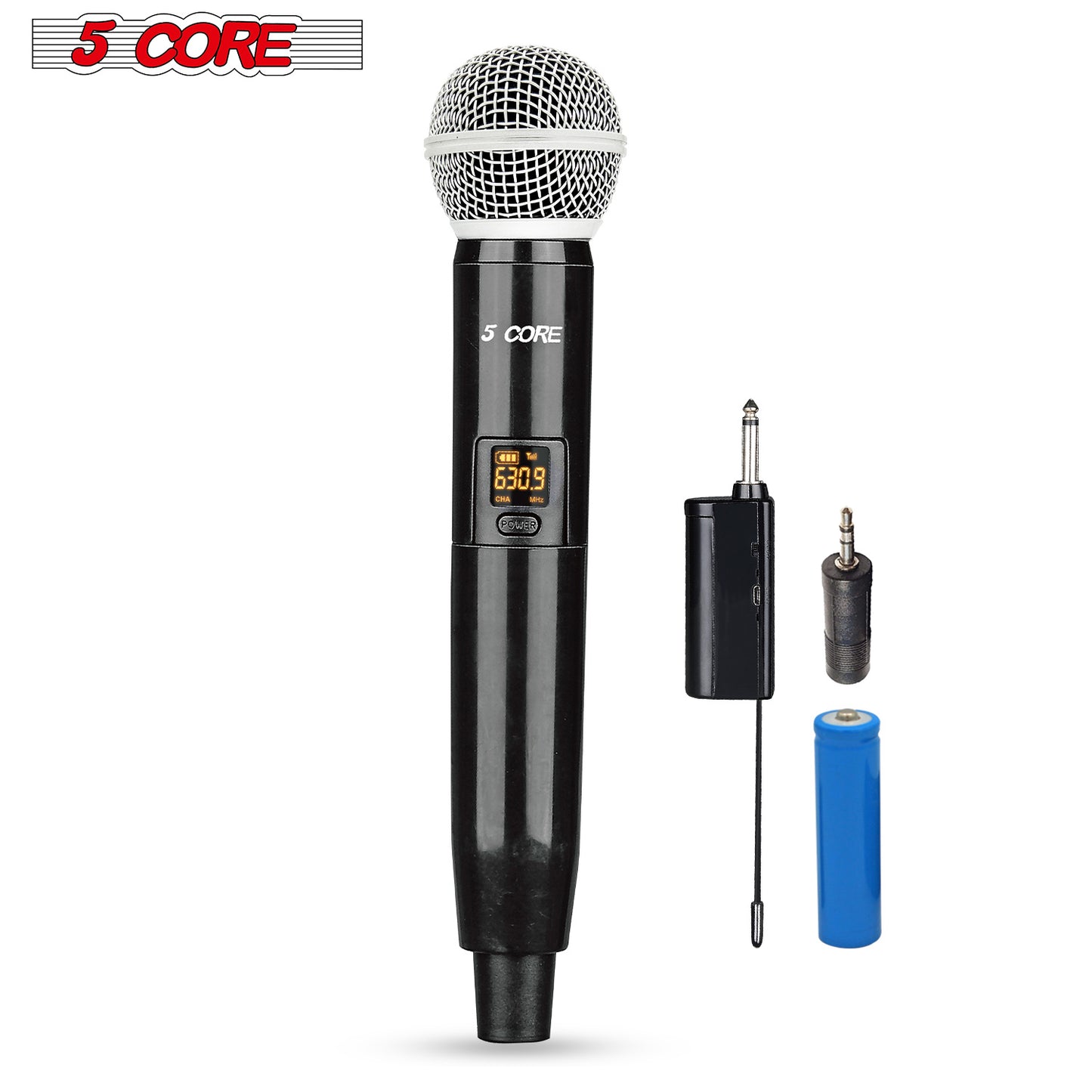 5 Core Pro Wireless Handheld Microphone Transmitter with Vocal Microphone Capsule for use with Wireless Systems Rechargeable Digital WM 1001