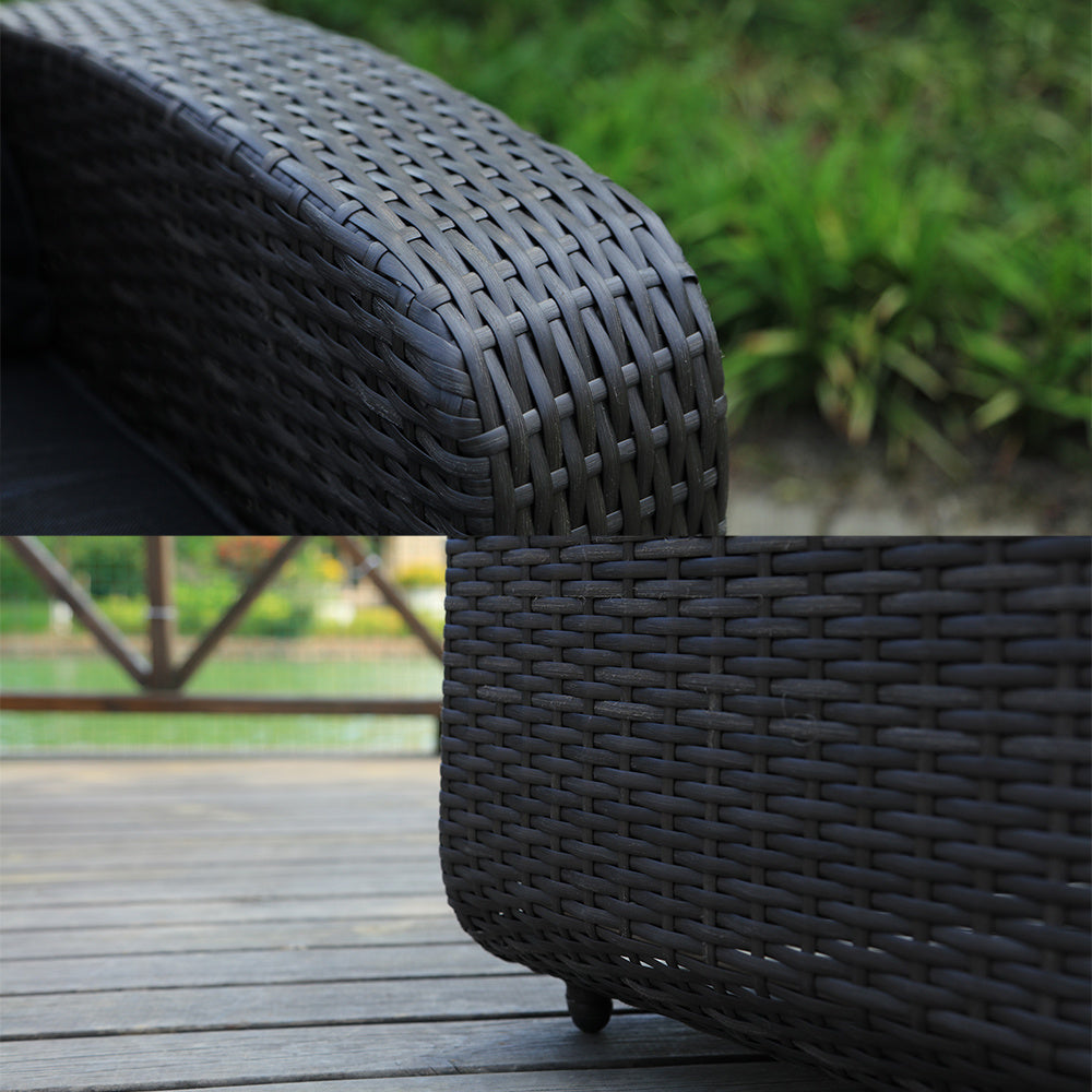 Direct Wicker Aluminum 5-piece Outdoor PE Rattan Wicker Sofa Rattan Patio Garden Furniture ,Gray