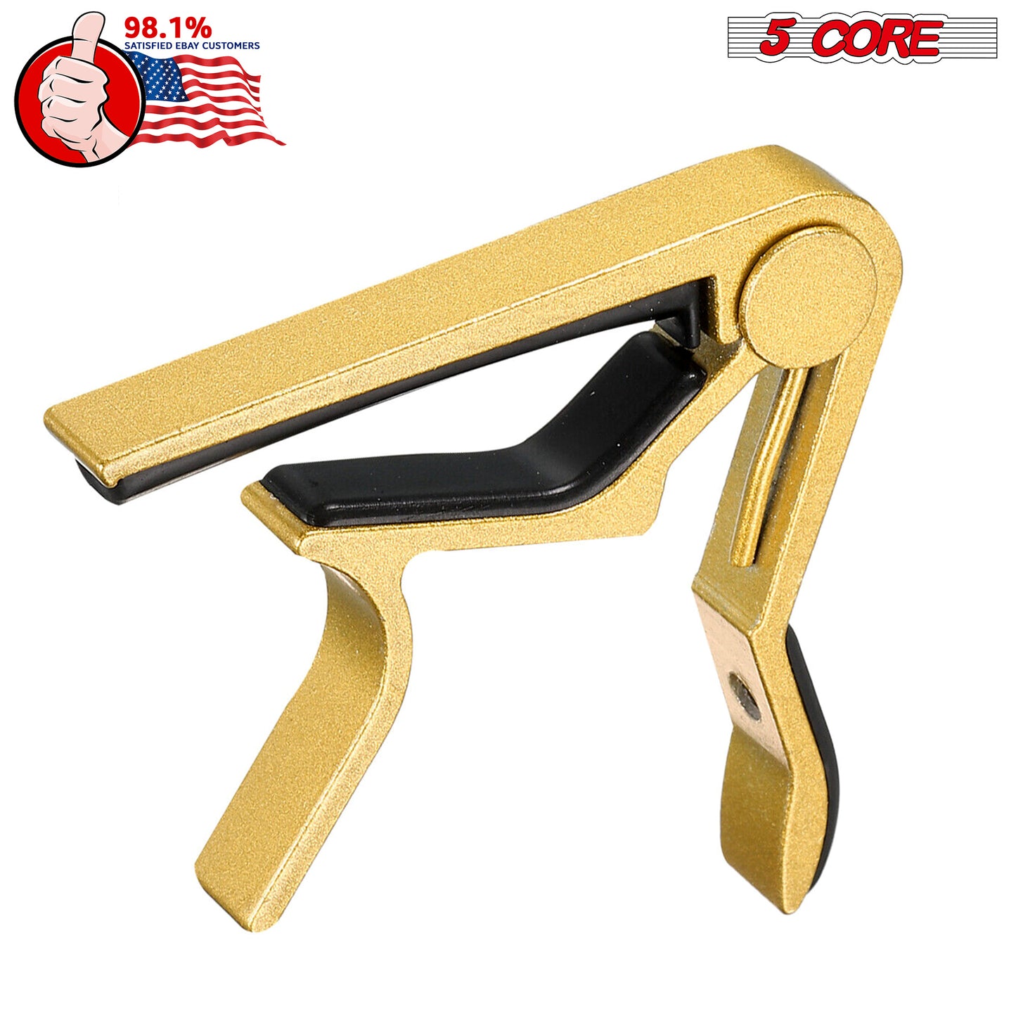 5 Core Guitar Capo Gold| Premium Aluminum Capo for Guitars, Ukulele, Banjo, Mandolin, Bass| Superior Build Quality| Professional Musical Instrument- CAPO GLD