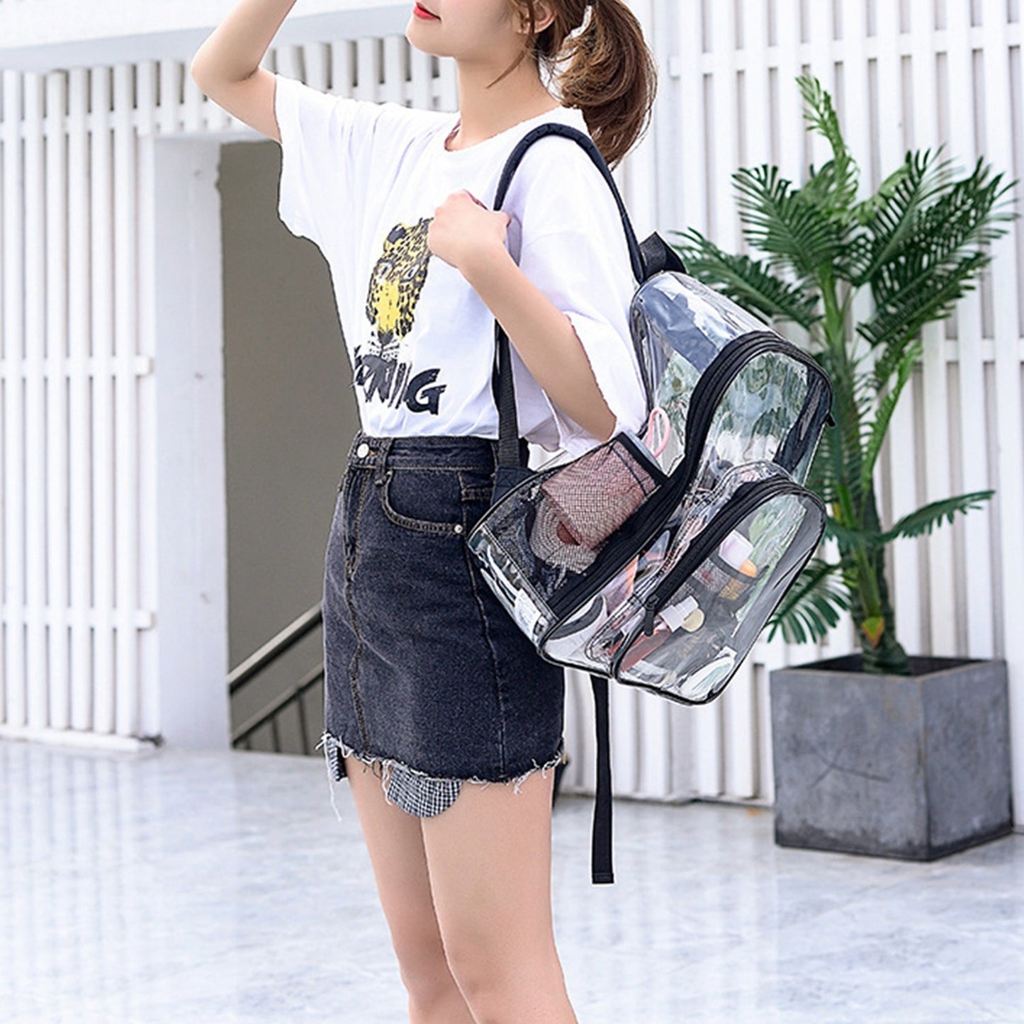 Clear Backpack Heavy Duty Transparent Book Bag