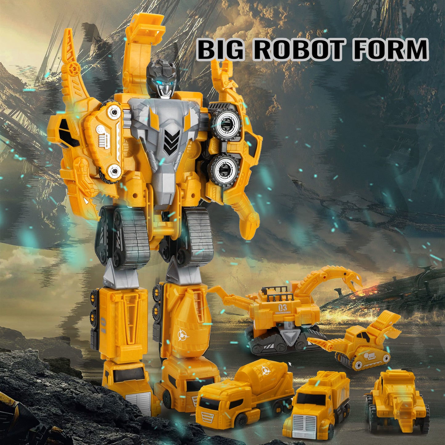 5 in 1 Dinosaur Transforming Robot Toys Set