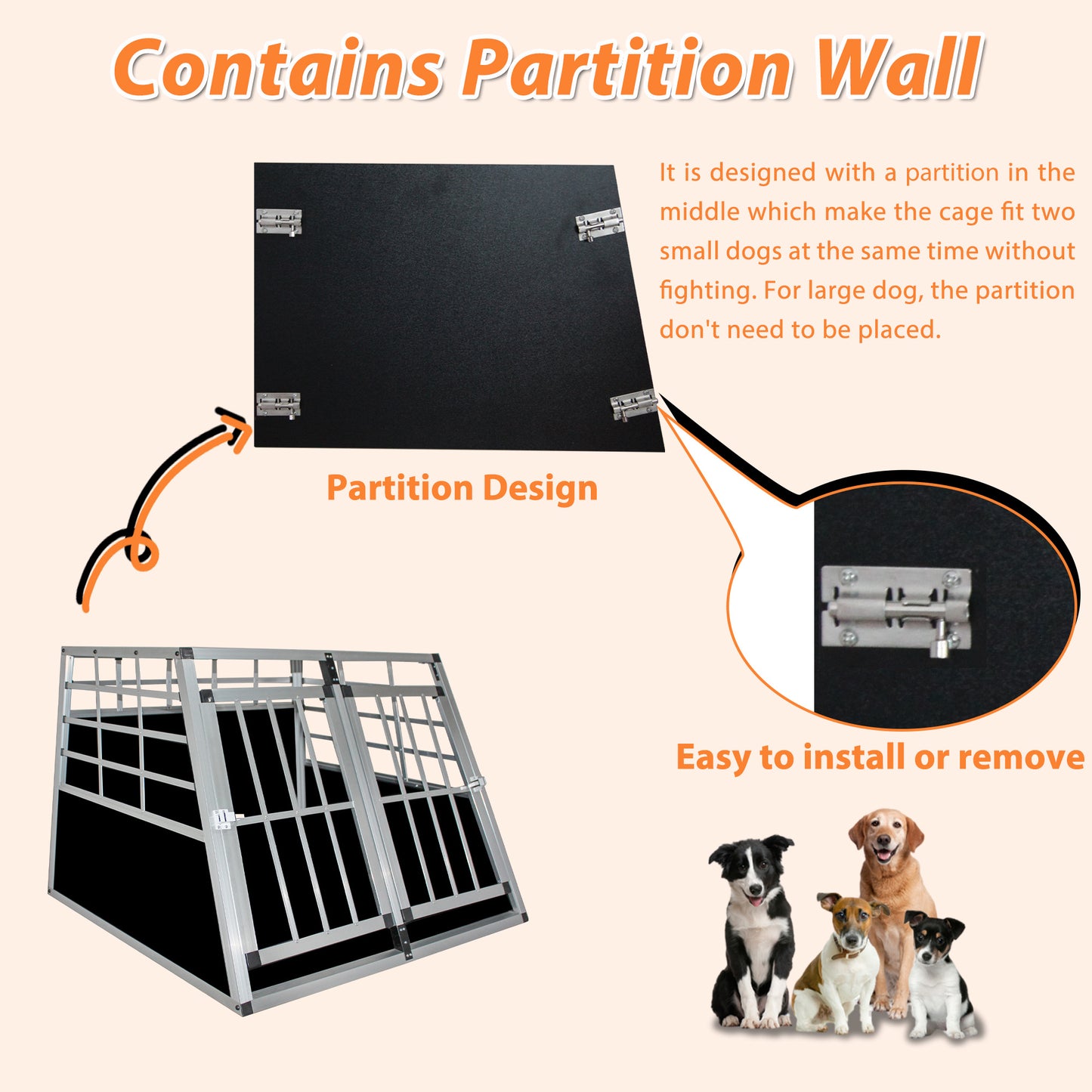 Double Doors Pet Car Transport Cage